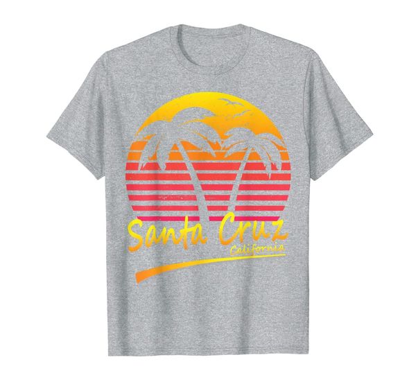 

santa cruz beach shirt - vintage retro santa cruz beach t-shirt, White;black