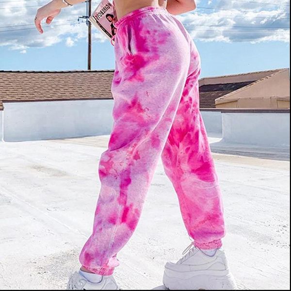 

tie dye sweatpants womens pant women elastic high waist baggy pants hip hop casual loose plus size 3xl pink, Black;white