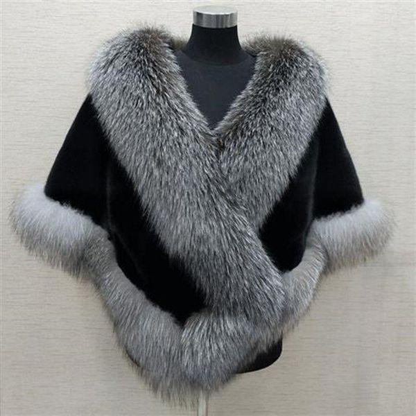 

women's fur & faux autumn coat 2021 women sleeveless jacket thick warm winter outwear furry teddy female cloak shawl oversize, Black