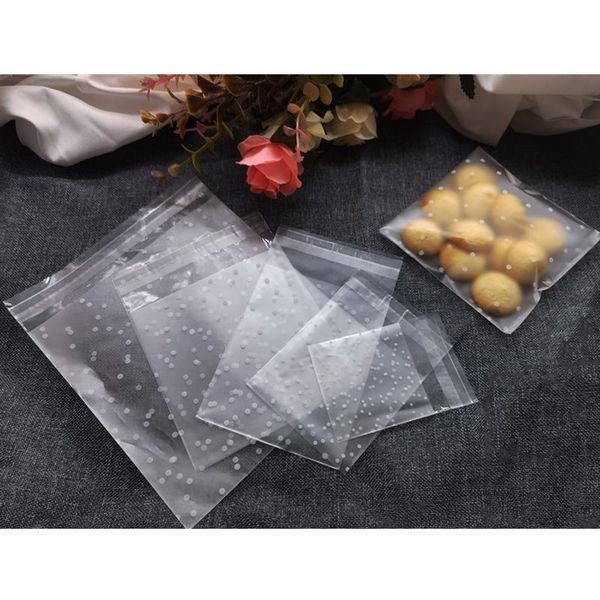 

gift wrap 100pcs plastic transparent cellophane polka dot candy cookie bag with diy self adhesive pouch wedding birthday party