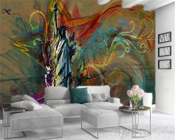 

wallpapers 3d wallpaper vintage european style oil painting liberty goddess interior decoration silk mural
