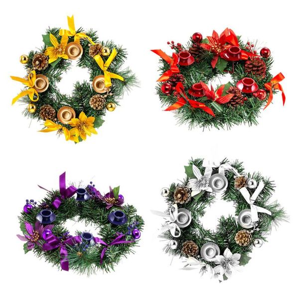 

decorative flowers & wreaths christmas advent wreath candle holder candleholder bow stand candlestick pine cone ball for easter holiday desk