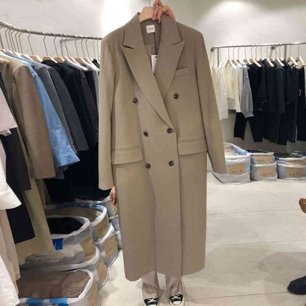 

women's suits & blazers [ewq] korea chic temperament black blazer autumn notched loose double breasted long sleeve suit jacket 7cdl, White;black