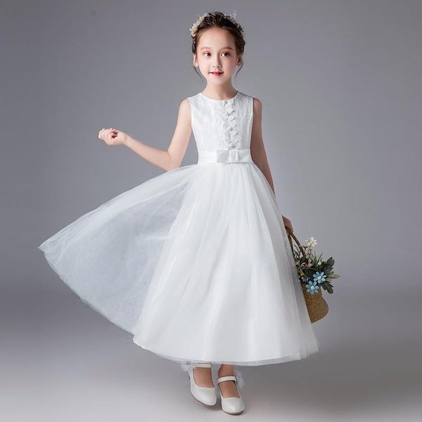 

girl's dresses party white long children girl dress flower clothes kid formal wedding birthday vestidos girls for 3 to 17 t 184041, Red;yellow