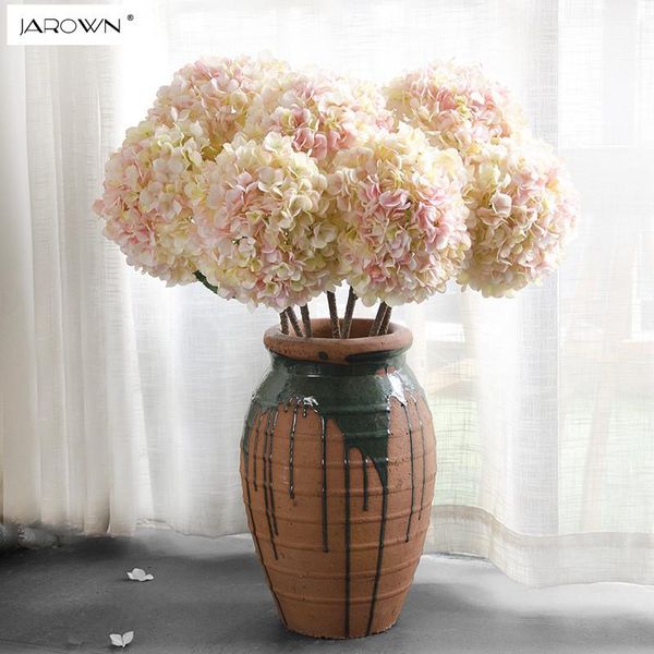 

artificial hydrangea silk flower 1 big bouquet fleur artificielle flores arrange table wedding home decor party accessory decorative flowers