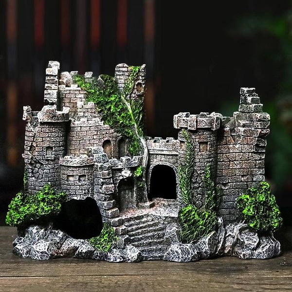 

decorations aquarium decoration big castle resin material fish tank supplies accessories for ornaments li