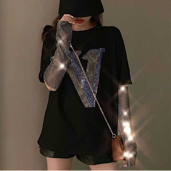 

colorful letter t shirt fashion thin clothing streetwear o neck friesen sleeve modal cotton 210601, White