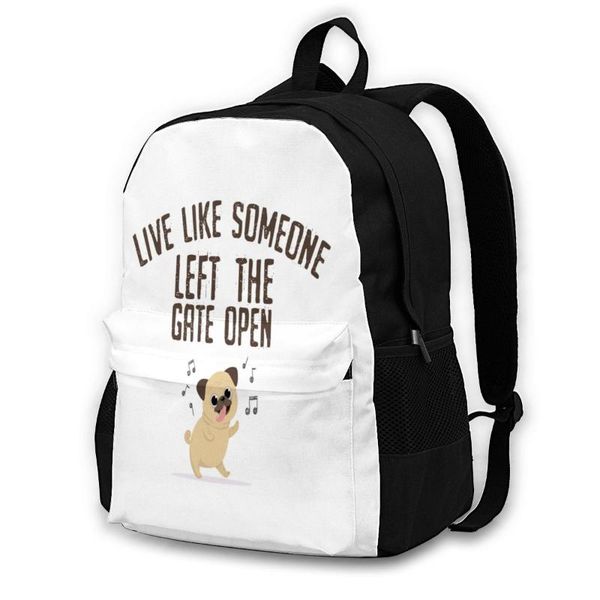 

backpack pug backpacks large funny polyester primary school woman bags