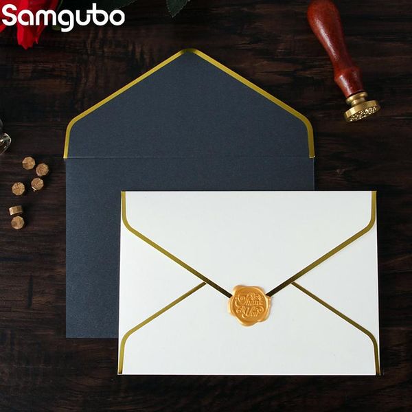 

gift wrap 10pcs/set retro gold stamping envelopes creative european business envelope letter paper wedding invitation