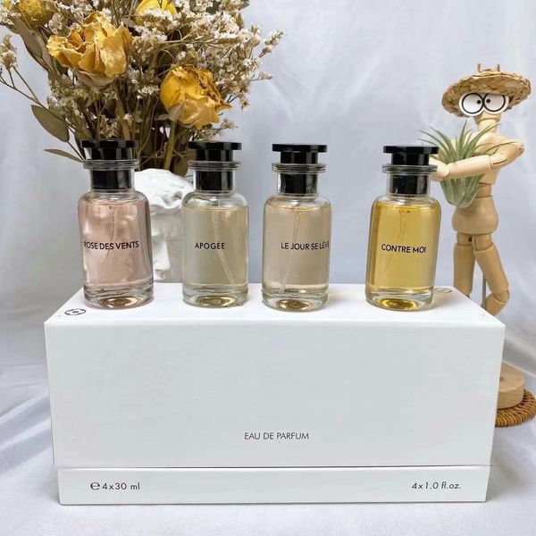 Conjunto de 4 peças de perfume de marca charmosa caixa de presente para mulheres California Dream Spell on Ou Sun Song 30ml por garrafa Fragrância Spra de longa duração, bom cheiro alto