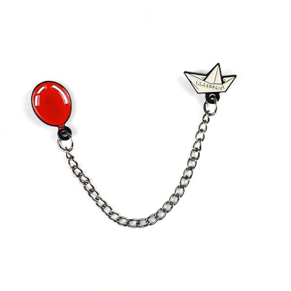 

10pcs stephen king's it horror hallowen 90s clothing pins kids men women backpack clothes diy enamel brooches badge collar gifts, Gray