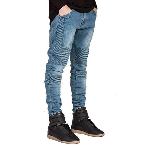 

for skinny men jeans black streetwear hip hop stretch fashion hiphop, Blue