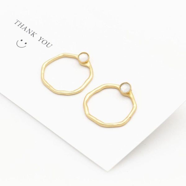

hoop & huggie south korean women's fashion geometrical irregular hollow out earrings jewelry gifts, Golden;silver