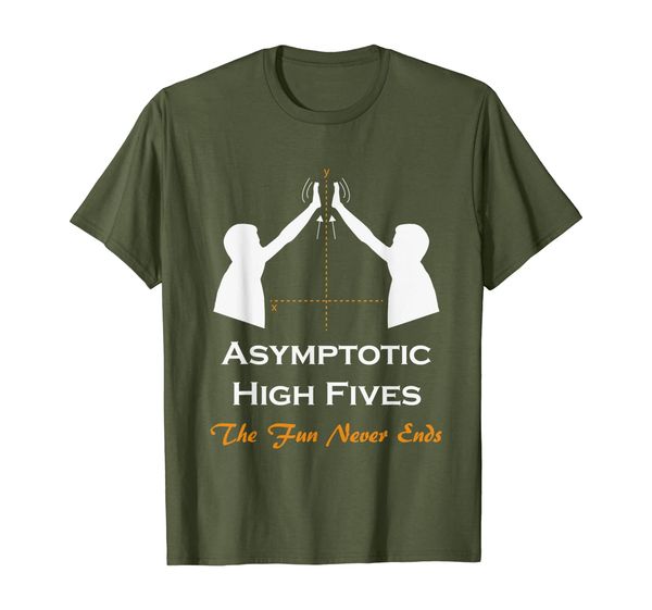 

asymptotic high fives tshirt | fun never ends | math teacher, White;black