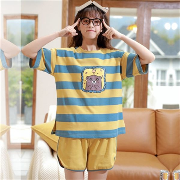 

women's sleepwear 10 styles cotton sleepwear cute cartoon summer pajamas women short sleeve casual home clothes student pijama set pyja, Black;red