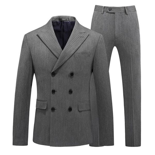 

men's suits & blazers hollow figure suit three row breasted korean slim piece large, White;black