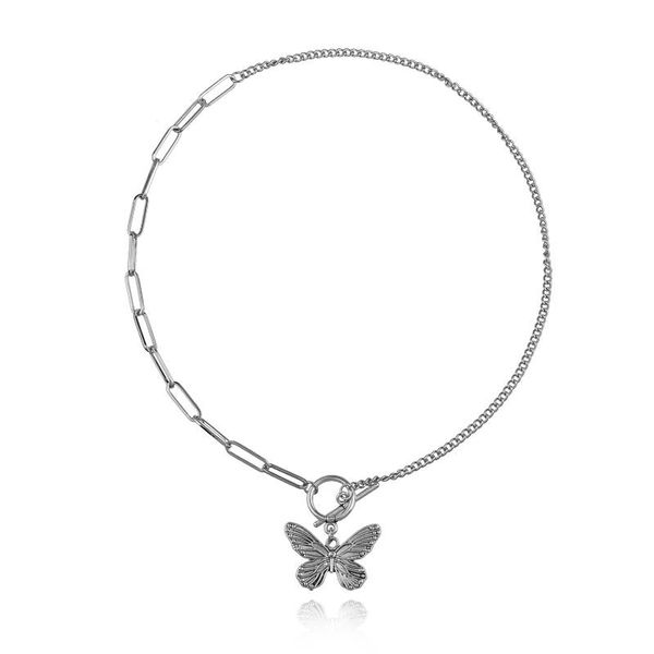 

earrings & necklace exquisite alloy butterfly and bracelet two-piece women's jewelry set, Silver