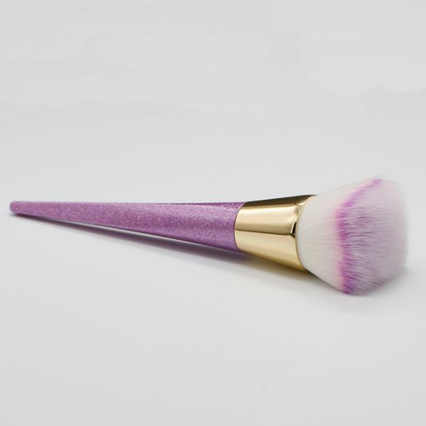 

spot direct sale single professional makeup brush purple plastic handle
