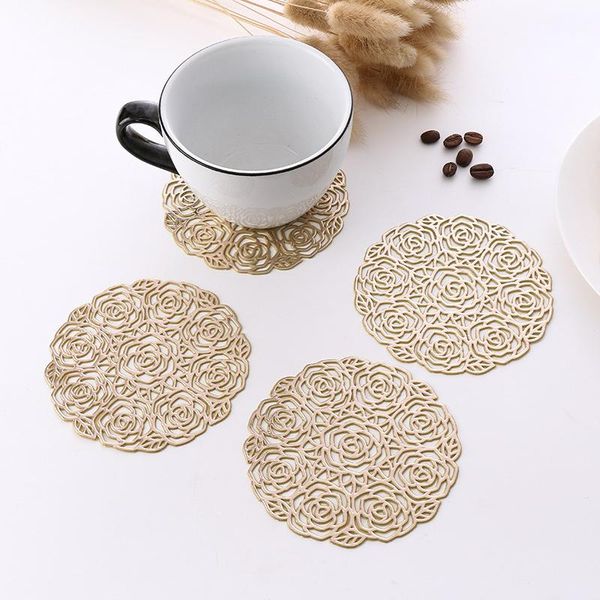 

mats & pads 4 pieces coasters pvc hollow insulation table bowl party home decor heat resistant placemat for dining