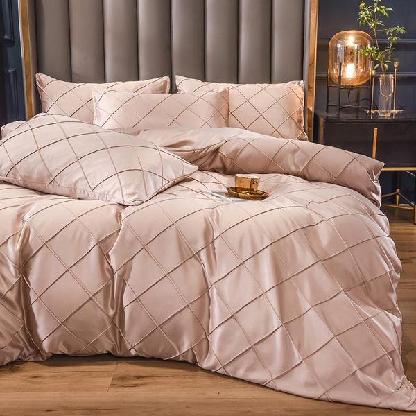 

high-grade ice silk four-piece bedding, light luxury style, summer naked sleeping, double-sided washed tencel bedding sets