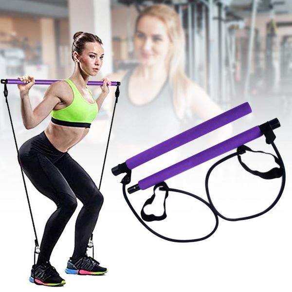 

yoga pilates bar kit exercise resistance band muscle training stick portable for home travel workout fh99 bands