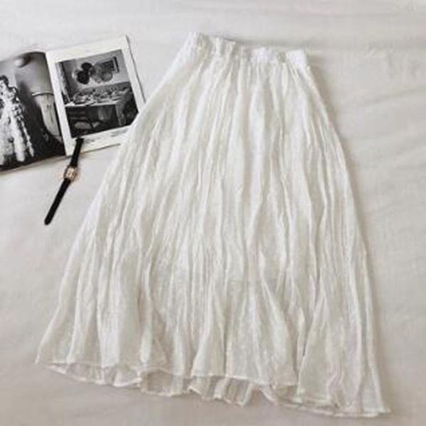 

skirts fashion women skirt spring summer beach folded three-dimensional plush casual chiffon max ladies elastic waist long, Black