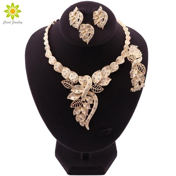 

earrings & necklace jewelery set party wedding jewellery gold color for women accessories necklac bracelet design gift nigeria ethiopian, Silver