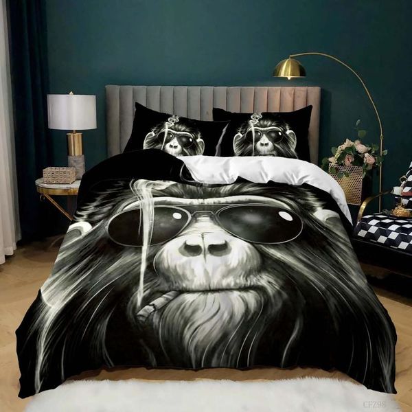 

bedding sets monkey set single twin full  king size simian bed aldult kid bedroom duvetcover 3d print 018