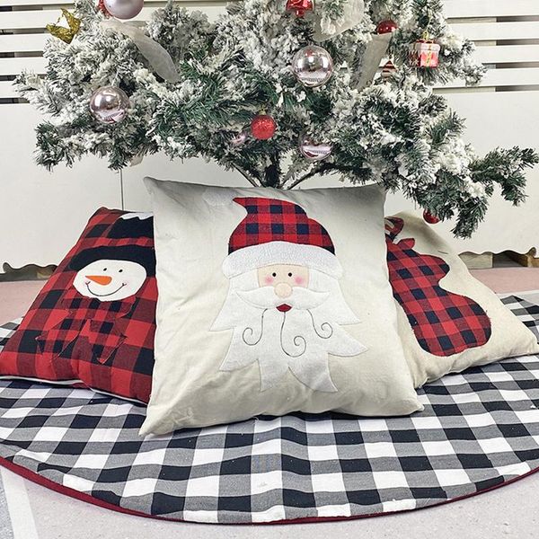 

christmas decorations sofa pillowcase cushion cover cartoon santa claus elk snowman pattern for home wxv sale