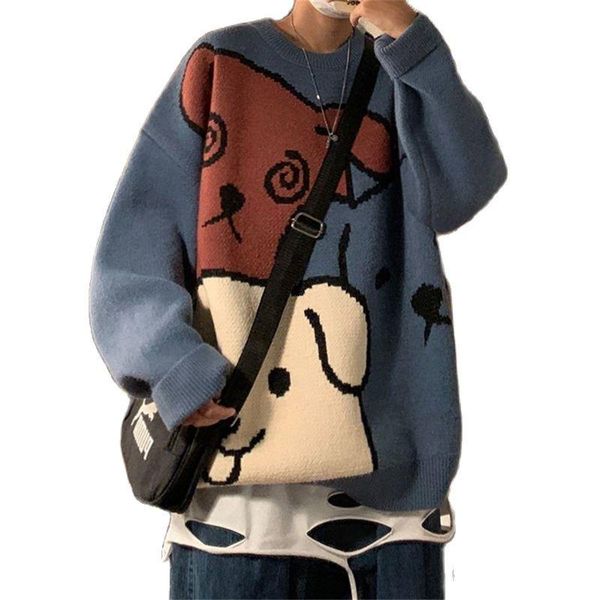 

men's sweaters sweater male han edition in the fall and winter fashion personality loose ins wind recreational knit students, White;black