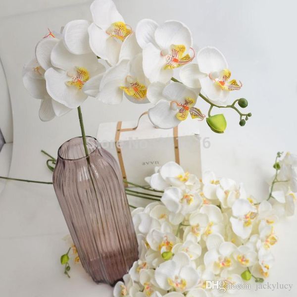 

decorative flowers & wreaths 90 cm/35" elegant artificial butterfly orchid silk flower phalaenopsis bouquet for home ornament wedding d