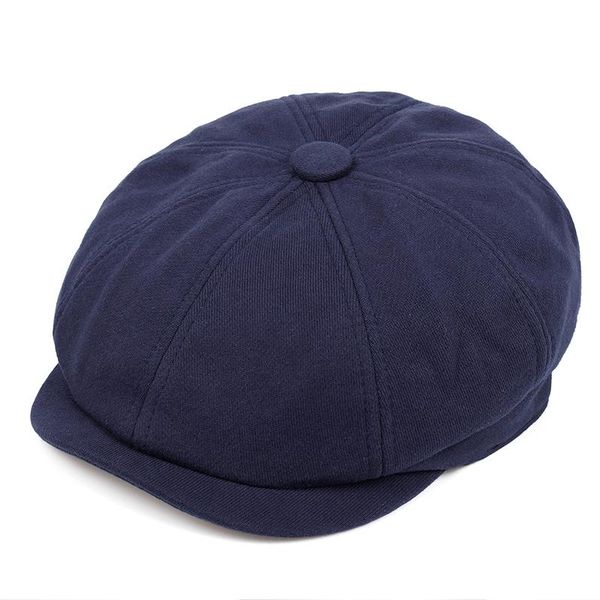 

berets men sboy cap beret cotton hat gatsby octagonal solid color women vintage brand winter spring duckbill hats, Blue;gray