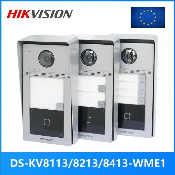

video door phones hikvision 1-4 button ds-kv8113/8213/8413-wme1(b) international version ip doorbell,door phone, intercom,waterproof