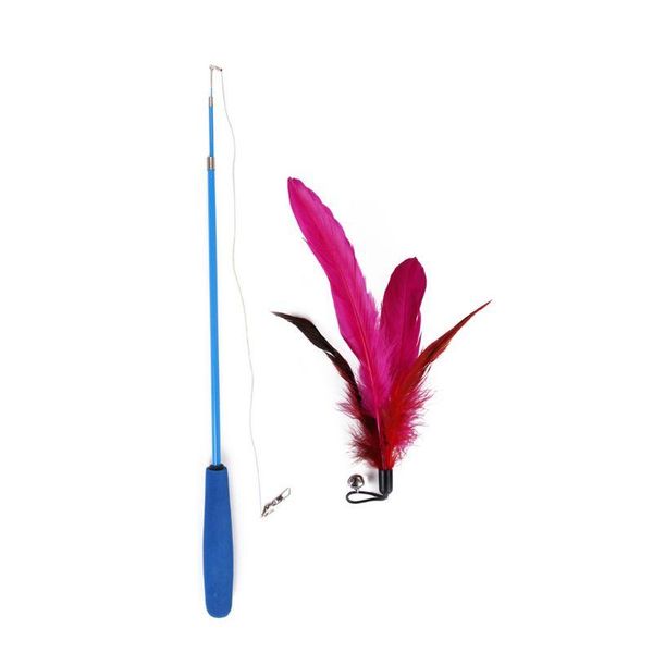 

cat toys 11 pcs/set funny catcher retractable fishing rod wand feather toy