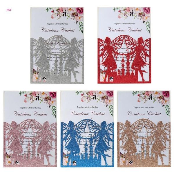 

greeting cards 20pcs wedding invitations glitter butterfly fairy hollow invite envelopes bridal shower engagement party supplies