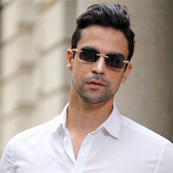 

70% off clearance online new sunglasses men's super clear frameless sunglasses ocean slice trimming trend 11, White;black