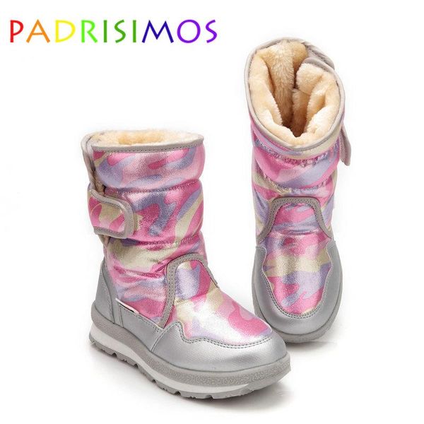 

boots fashion kids knee high children' snow winter warm non-slip outsole thick large size 27 to 41 for girls jsh, Black;grey