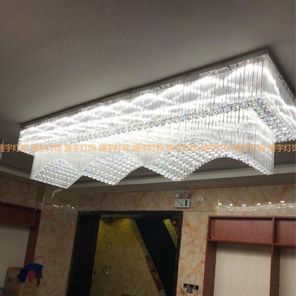 

ceiling lights el club hall wave-shaped bar rectangular living room crystal aisle jewelry store custom lamp