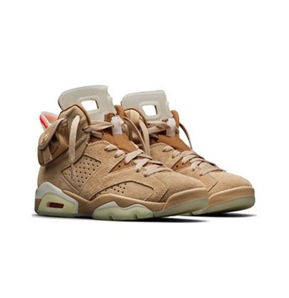 

2021 high-quality jumpman 6 6s men's basketball shoes travis british khaki brown women's sneakers 36-46