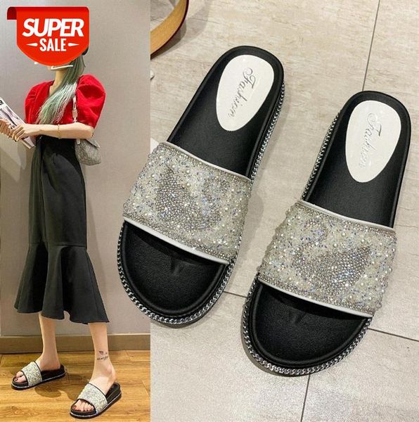 

slippers female outer wear fairy style ins tide korean student casual thick-soled beach sandals #si6n, Black