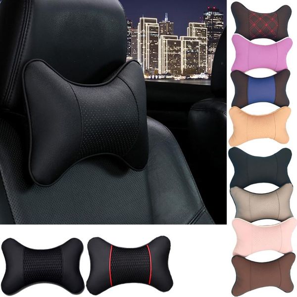 

seat cushions auto nek kussens zowel side pu lederen 1pcs pack hoofdsteun voor hoofd pijnrijding gevuld fiber universele kussen