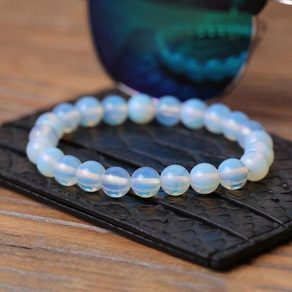 

beaded, strands stone bracelets/opal/8mm/white/for/women/men/yoga/bracelet beads healing stretch elastic female male bracelet jewelry gift, Black