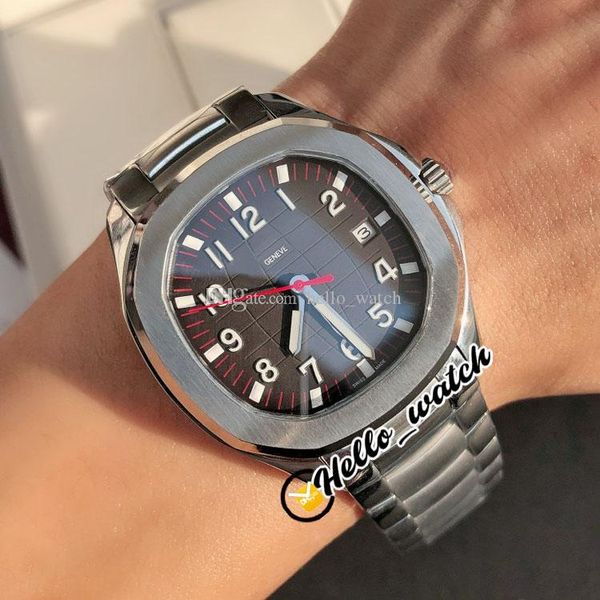 

gdf 40mm date 5167a 5167 sport watches miyota 8215 automatic mens watch gray textured dial 5167/1 red hands stainless steel bracelet wristwa, Slivery;brown