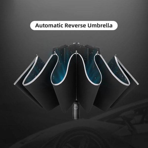 

umbrellas reverse automatic rain umbrella windproof sunscreen creative led lighting multifunctional folding
