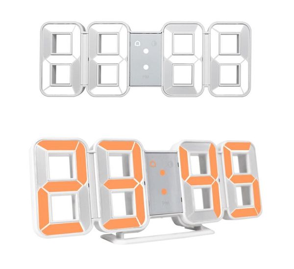 

wall clocks digital clock 3d led large time calendar temperature desk table modern design backlight home