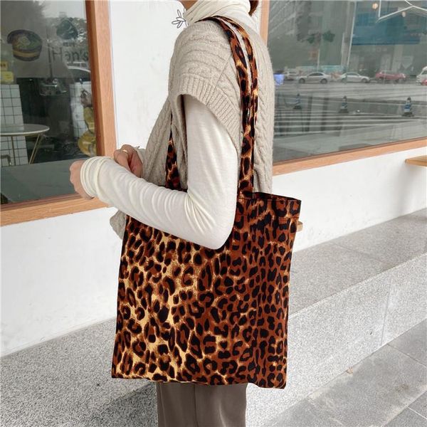 

the leopard cloth bag single shoulder diagonal female schoolbag shopping tote bags