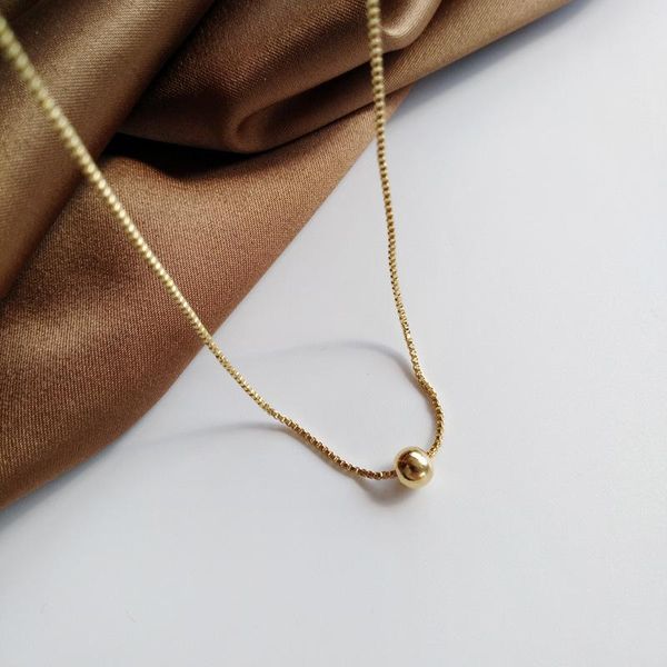 

pendant necklaces korea statement necklace for women fashion round beads sweater collarbone chain choker aesthetic jewelry initial charms, Silver