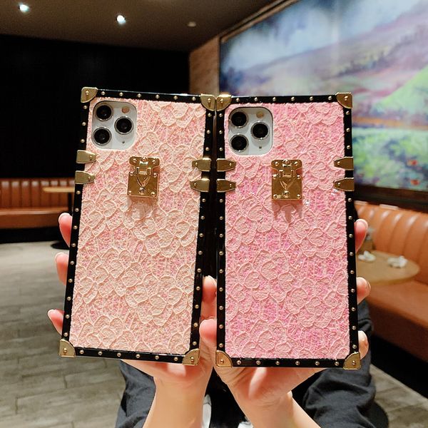 

spring scenery flash powder luxury designer show box phone cases for iphone 12 11 pro promax x xs xsmax 7 8 plus