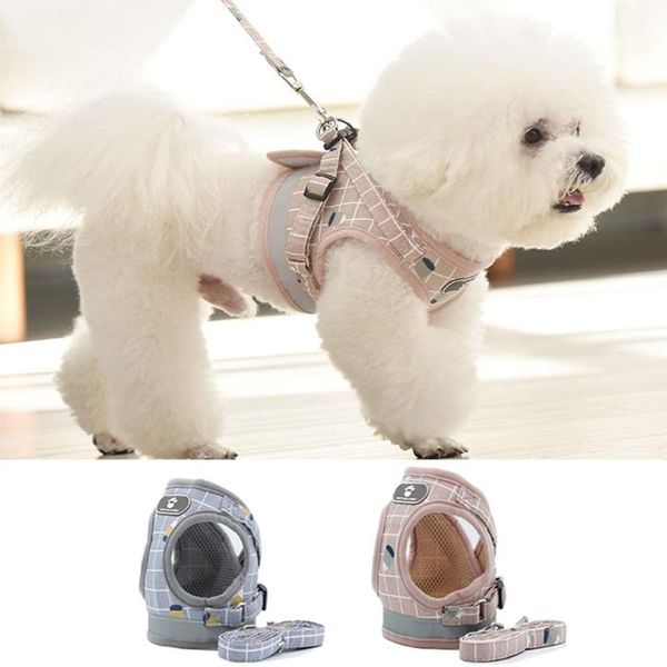 

cat collars & leads breathable harness and leash escape proof pet clothes kitten puppy dogs vest adjustable easy control reflective