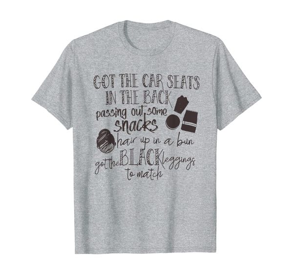 

got the car seats in the back passing out some snacks t-shirt, White;black